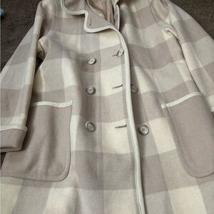 Plaid Double-Breasted Women's Coat